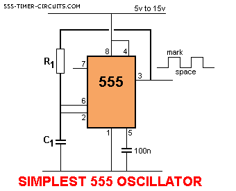 THE SIMPLEST 555 OSCILLATOR Circuit
