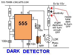 ne555 DarkDetector Le NE555 – Ce petit circuit intégré indispensable (+ quelques utilisations) 555